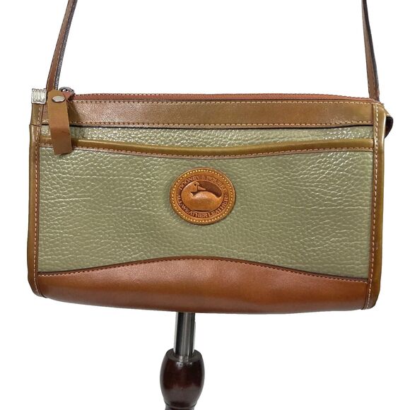 VTG Dooney & Bourke -Taupe -All-Weather -Leather Crossbody Bag/Handbag/Purse USA - Picture 2 of 16